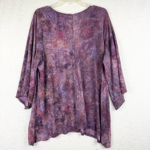 Vintage Purple Whimsigoth Witchycore Textured Stretch Drapey Asymmetric Top XL - Picture 9 of 12